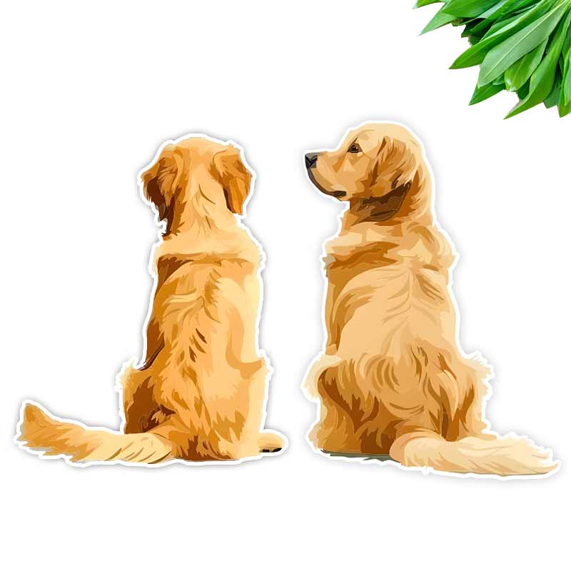 Golden Retriever Pet Dog Car Stickers Waterproof Vinyl Decals Auto Body Window Bumper Decor Motorcycle Helmet Stickers TM202