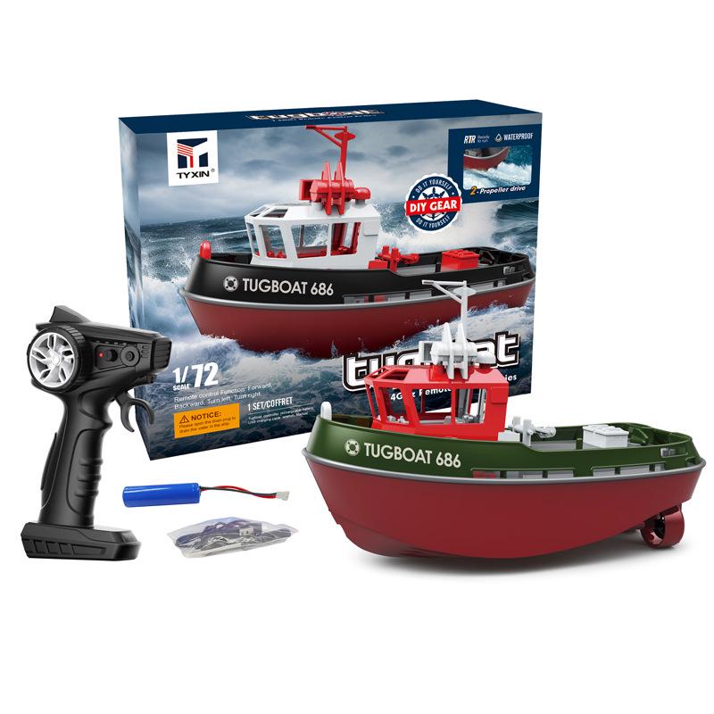 

2.4G Беспроводная радиоуправляемая лодка с двумя двигателями и длительным временем работы от аккумулятора для детей – Мощная гоночная водная игрушка Single Battery Version