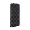 Louis Vuitton Zippy Checkered Coated Canvas Wallet Men wallet Graphite N63095
