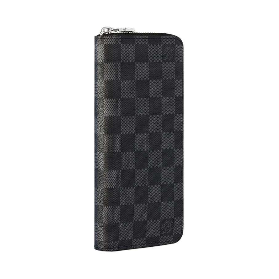 Louis Vuitton Zippy Checkered Coated Canvas Wallet Men wallet Graphite N63095