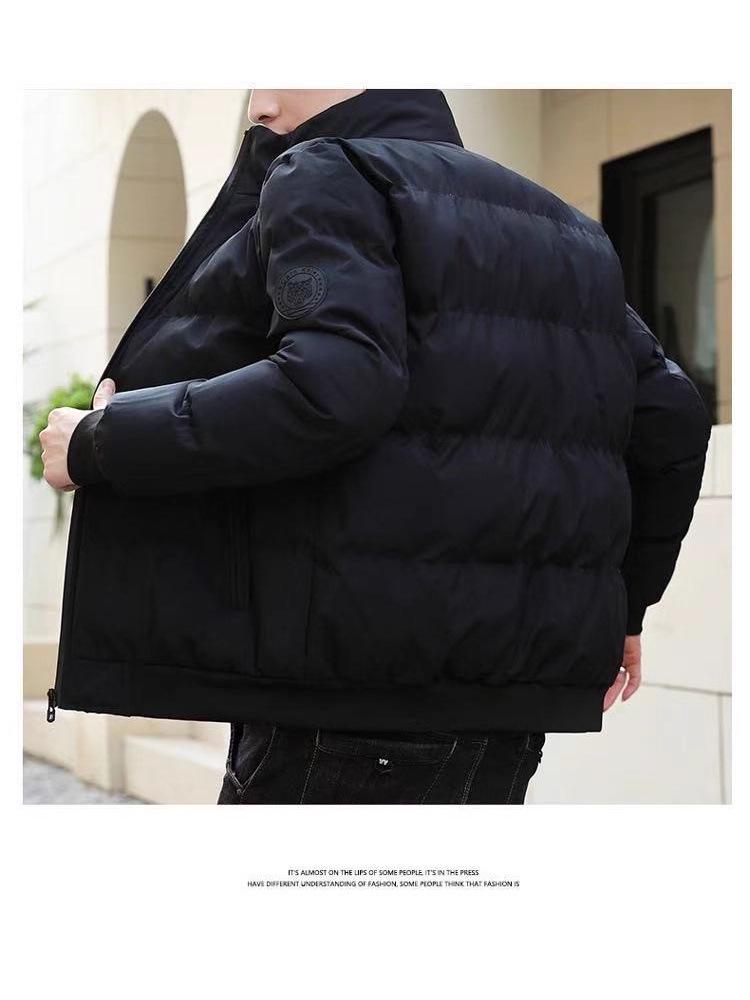 2025 Men's Stand Collar Lightweight Winter Cotton Jacket Thickened Outerwear