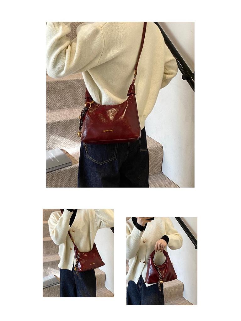 2025 Retro-Knödeltasche aus weichem Leder: Modische Umhängetasche für Damen im Herbststil.