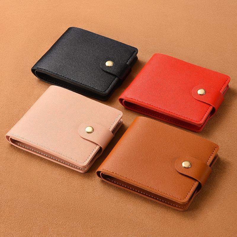 Wallet Women's Short Multifunctional Simple Thin Buckle Folding Wallet Men's Mini Small Change Bag Silver Bag Ticket Clip