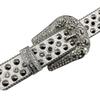Blingbling Rhinestones Waist Belt Studded Grommet Buckle Rivets Costumes Rhinestones Heavy Duty for Jeans Pants
