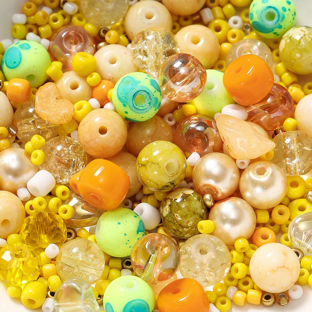 20g/Lot 8mm Mixed Glass Irregular Shape Charm Seed Loose Beads for Handmade DIY Necklace Bracelets Jewelry Accessories