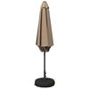 Garden Umbrella with Base 270 X 270 Cm Polyester Rectangular Taupe