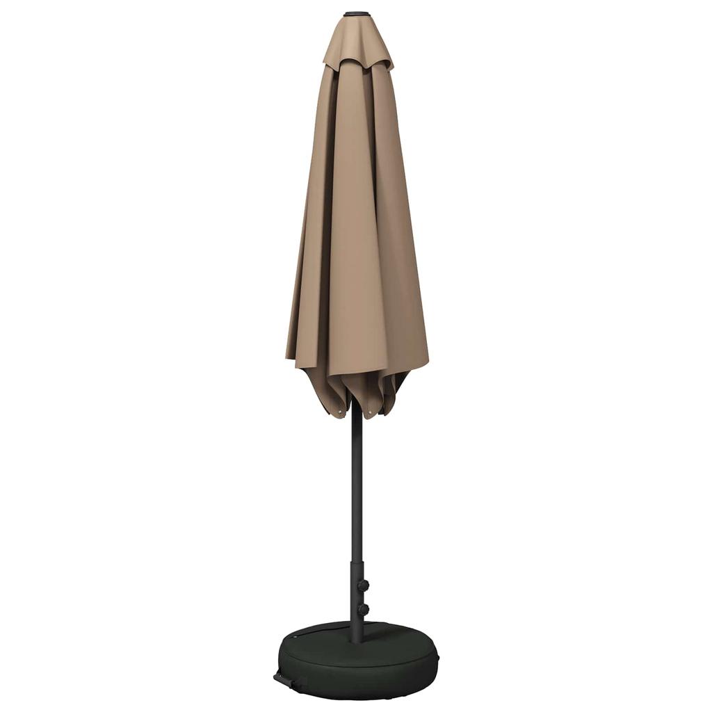 Garden Umbrella with Base 270 X 270 Cm Polyester Rectangular Taupe