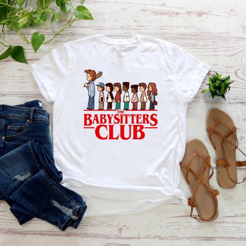 

T-Shirt Pop Culture Mashup Tee Women Short Sleeve T-shirts Streetwear Tops Funny TV Show Fan Crewneck Gift XS белый