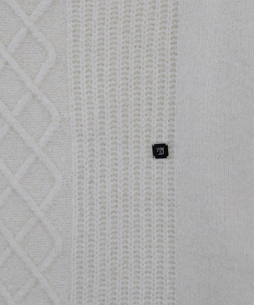 Teulimingbeodeu Sleeve Slit Boat Neck Knit [ Ivory ]