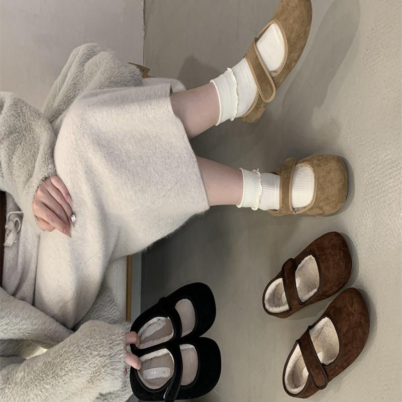 2025 autumn and winter new fashion versatile thick-bottomed fluffy slippers women's outer wear bag head cotton slippers ugly and retro