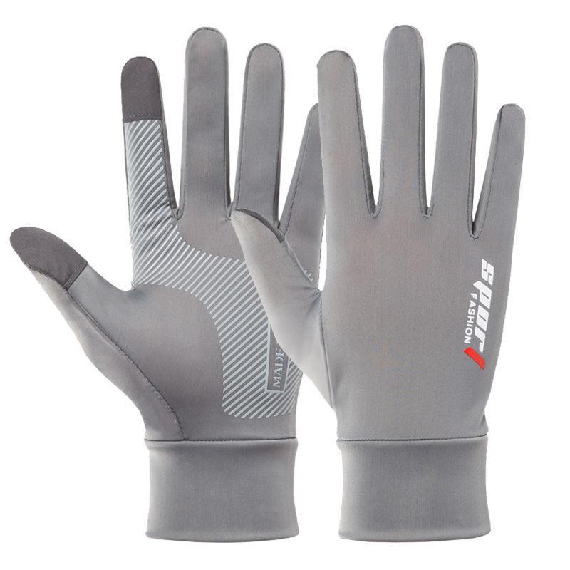 Guanti touch screen Pesca Ciclismo Seta di ghiaccio Asciugatura rapida Elastico traspirante Protezione solare Allenamento Fitness Sport Guida Palestra