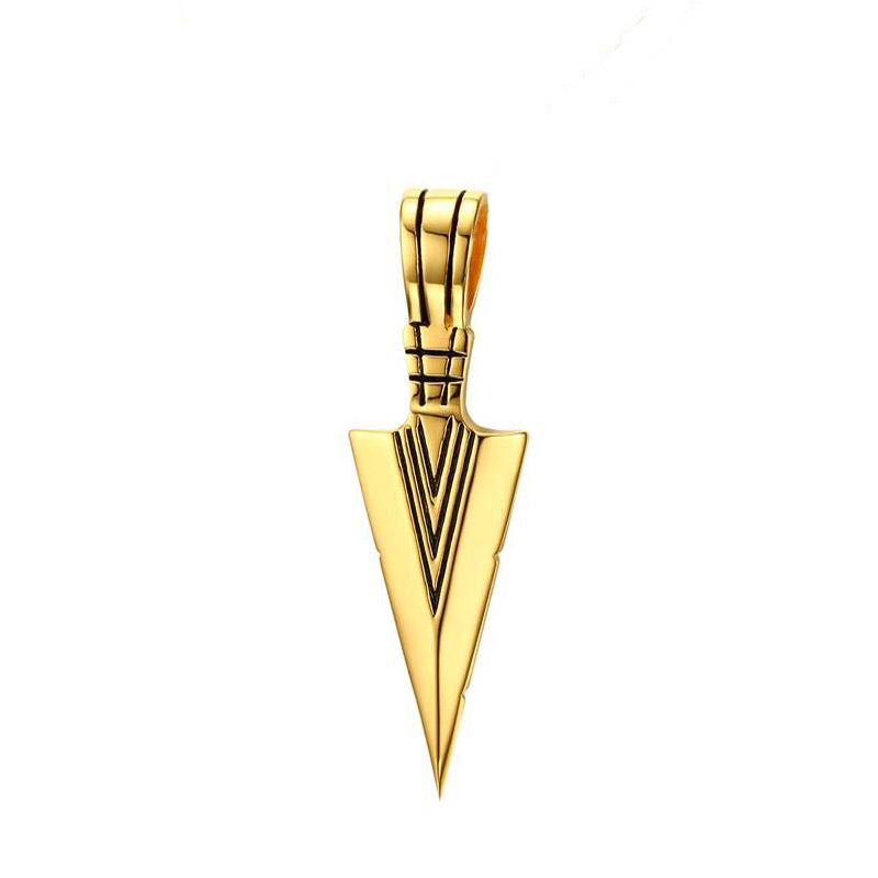 Mens Arrow Pendant Necklace for Men Stainless Steel Male Punk Retro Jewelry