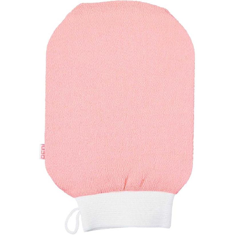 Red by Kiss Body Exfoliating Bath & Shower Medium Mitten Gloves, One Size Fits Most, Buffs Away Dead Skin & Impurities, Ideal for Smoother, Softer Mitten