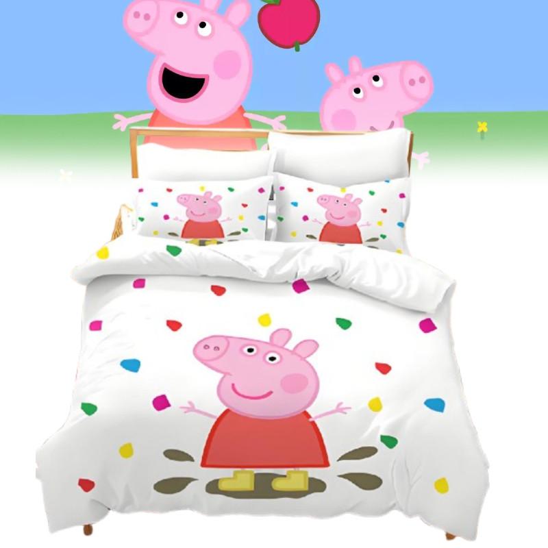 Kreslené povlečení Peppa Pig s digitálním potiskem a povlakem na přikrývku z prachového peří pro výzdobu ložnice