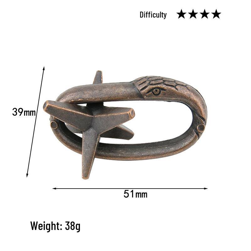 Intelligence Puzzle Zinc Alloy Disentanglement Rings - Unlock Nine Linked Rings Kongming Luban Lock Educational Toy