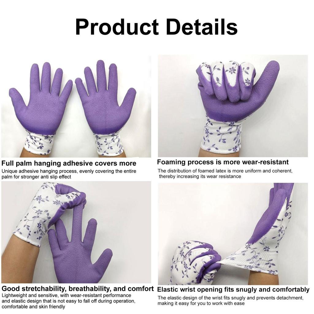 Pleneal Gardening Gloves for Women Men - Breathable Garden Gloves with Grip, Working Glove, Medium Size Fits Most