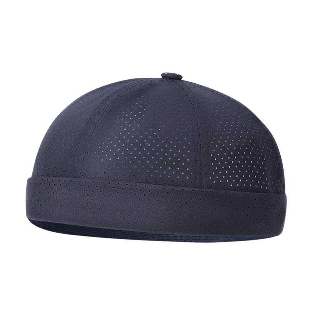 

Retro Wash Denim Brimless Caps for Men Streetwear Hip Hop Hats Letter Star Embroidery Beanie Docker Caps Adjustable Dome Hats темно-синього кольору