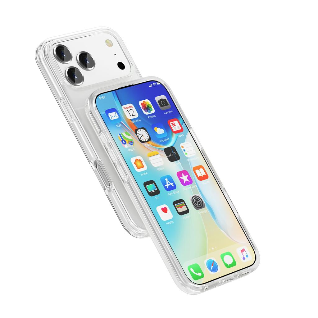 For iPhone 17 Pro Max Case PC + TPU Shockproof Clear Phone Cover