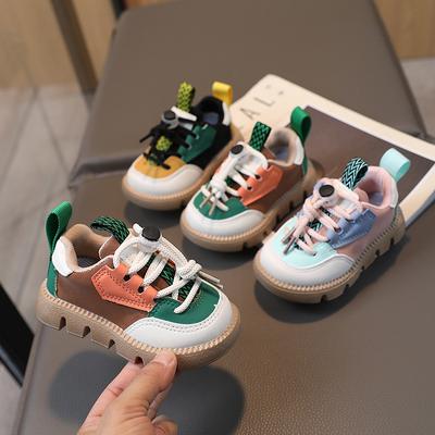 2-6 Years Old Baby Toddler Shoes Foot Length 13-18cm Children's Shoes Korean Version Color Matching Fashion Leather Shoes Trendy Non-slip Sports Shoes
