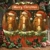 Circular Metal Christmas Horse Wall Art Durable Outdoor Garden Decor Housewarming Gift