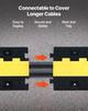 Cable Protector Ramp, 9,979 Kg/axle Capacity, 2 Channel Heavy Duty TPU Cord Hose Wire Cover, 31 X 28 Mm Channel, Traffic Speed Bump with Flip-Open Top