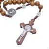 Rosary Cross Necklace Wooden Rosaries for Men Women Decorative Jewelry Gift
