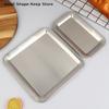 Stainless Steel Serving Tray Cafe Cake Dessert Plate Storage Luxury Square Rectangular Trays Home Kitchen Storage Table Dish