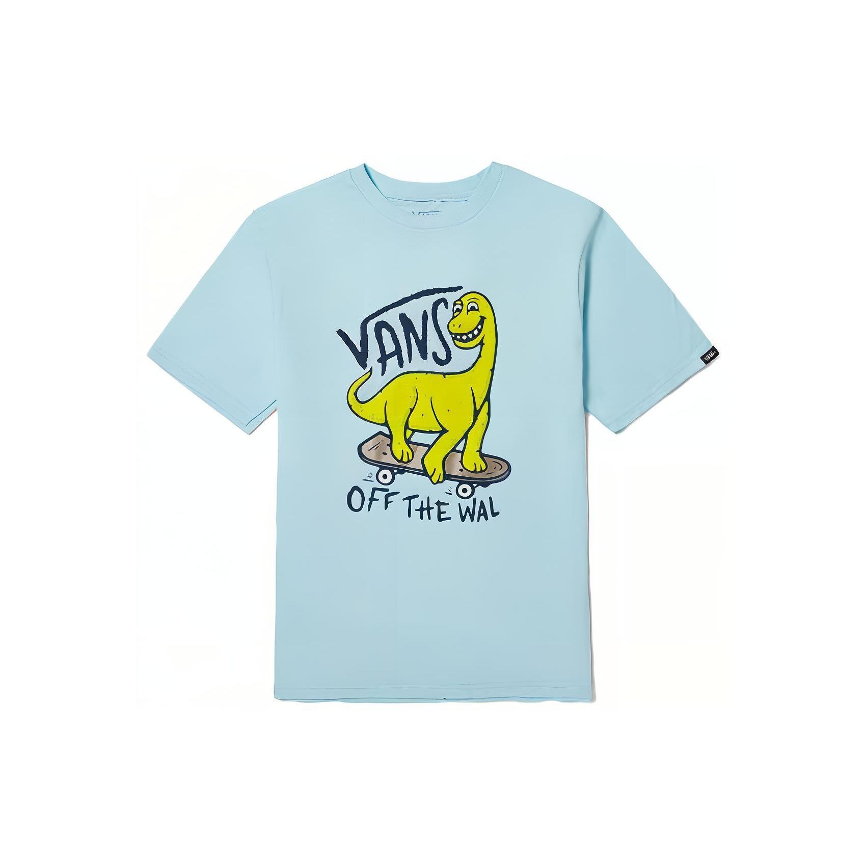 

Vans Solid Color Dinosaur Print Crew Neck Casual T-Shirt Kids tops Blue VN00080EG5O M