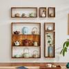 Solid wood Chinese style antique shelf wall grid storage rack storage rack hanging wall combination retro teapot rack