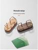 Ovale Massief Houten Visitekaarthouder met Messing Klem - Creatieve Minimalistische Kaartopbergdoos Standaard