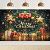 Large Polyester Merry Christmas Banner Outdoor and Home Garden Decorations for Holiday Party Backgrounds