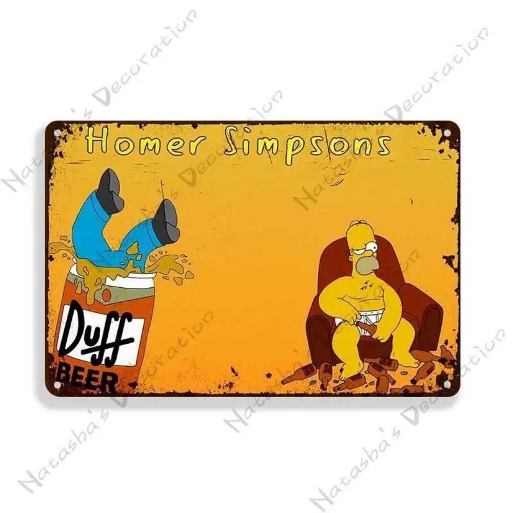 

Металева табличка The Simpsons Duff Beer 30x20см, Мультяшний декор для стіни бару