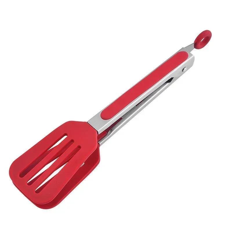 Pinze per barbecue in silicone Clip per barbecue Clip da cucina Pinze per alimenti in silicone Clip per alimenti Utensile da cucina per la casa Pala in acciaio inossidabile