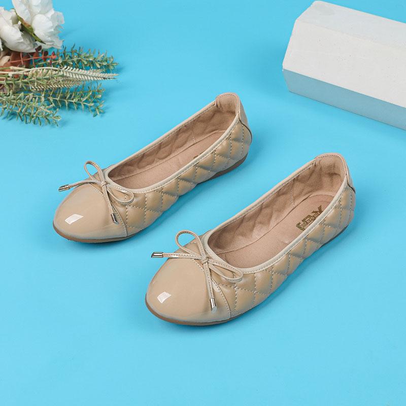 

Туфли балетки для мамы Женские туфли на плоской подошве Удобные Нескользящие Женские лоферы Кожаные балетки Элегантный бантик Женская обувь WSH5332 35