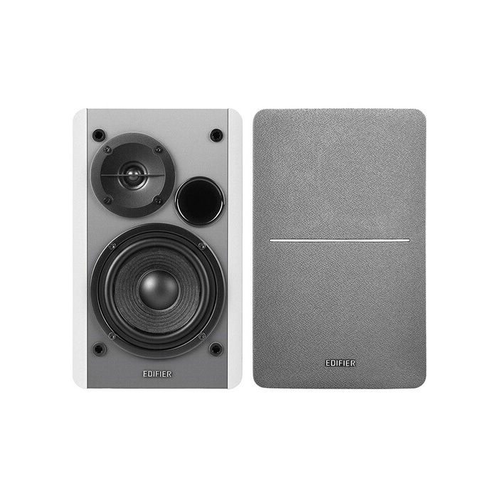 Edifier R1280T Blanc- Enceintes Studio et Bibliothèque Actives 42W, Télécommande IR, 2 Entrées RCA, Ampli Intégré, Pour PC, Portable