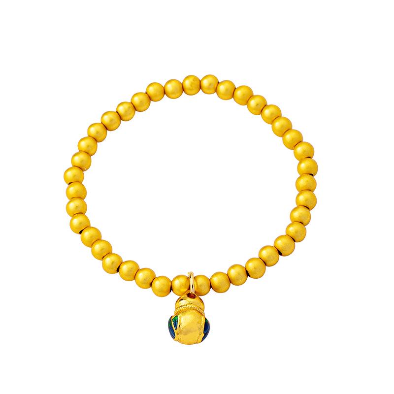 Lotus Gourd Necklace & Sand Gold Bracelet Set: Stylish Vietnamese Jewelry