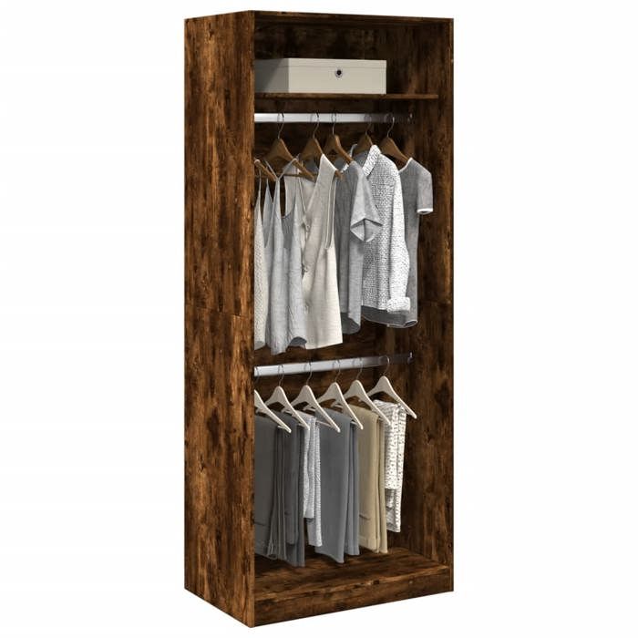 VidaXL Wardrobe Smoked Oak 80x50x200 Cm Engineered Wood, Storage Cabinet, Wardrobe Organizer, Cabinet, 3307796