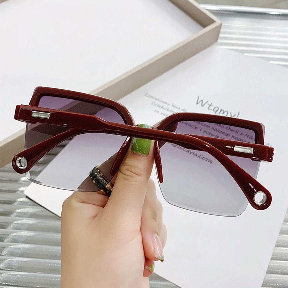 Vintage Rimless Square Sun Glasses Fashion Oversized Sunglasses For Women Men Eyewear Luxury Design Uv400 Female Shades