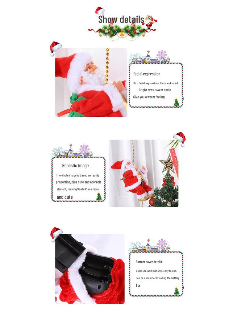 Weihnachtsmann Musikalische Kletterseilpuppe - Weihnachtsdekoration Geschenk