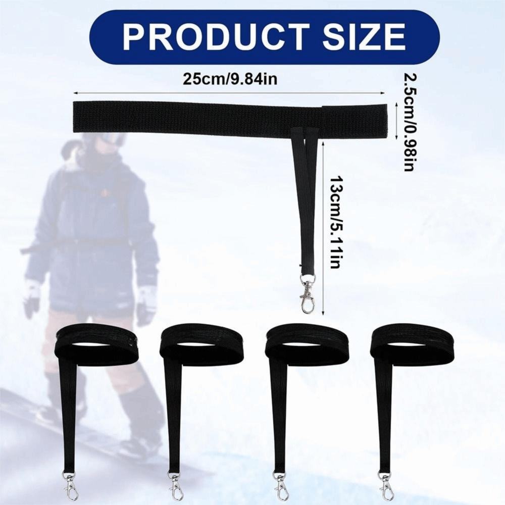 4 szt. Regulowany Design Paski do Rękawic Narciarskich Materiał Nylonowy Paski na Nadgarstek Sport Narciarski