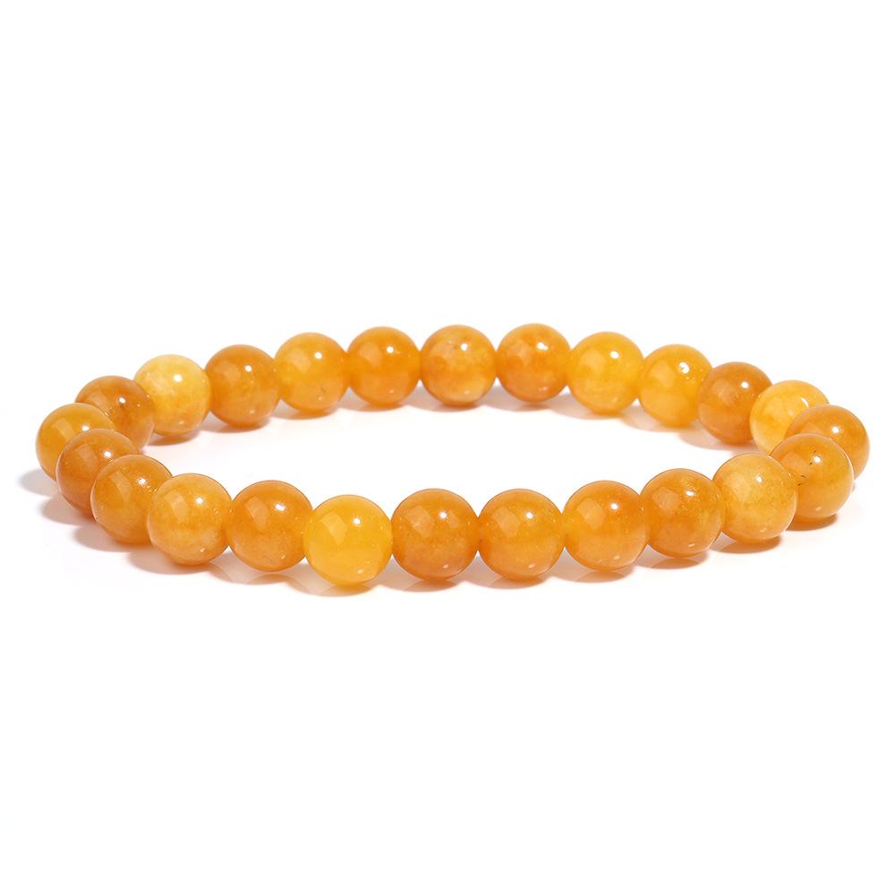 Amber Color Bead Elastic Bracelet - Skin-Brightening Retro Design