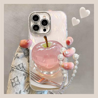 Crystal Apple Bracelet for IPhone16 Apple 15 Promax Mobile Case 13 High-end 14 Light Luxury 12 Women