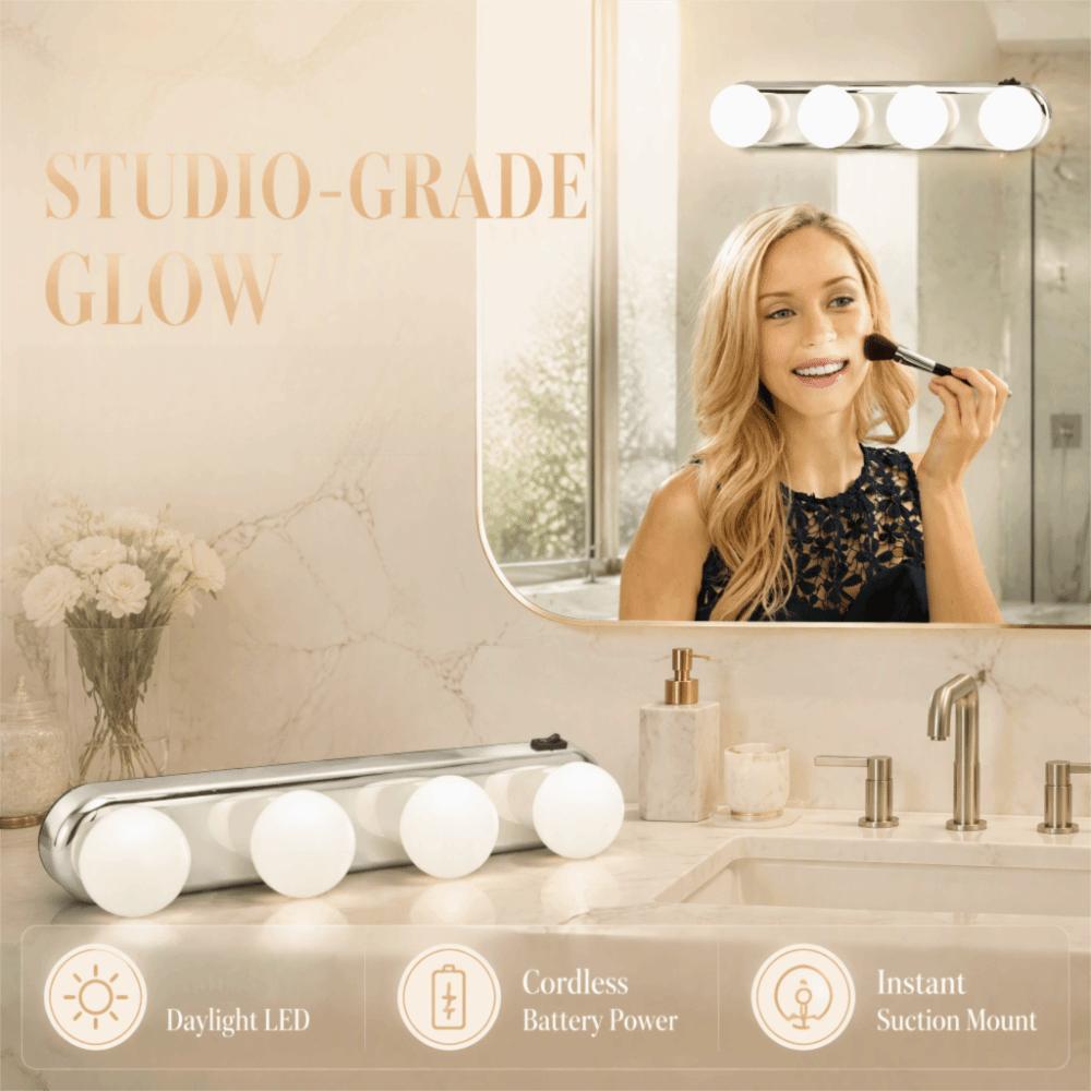 Silver Mirror Lights 4 Bulbs Vanity Lights Makeup Vanity Lights Living Room Bathroom Dressing Room