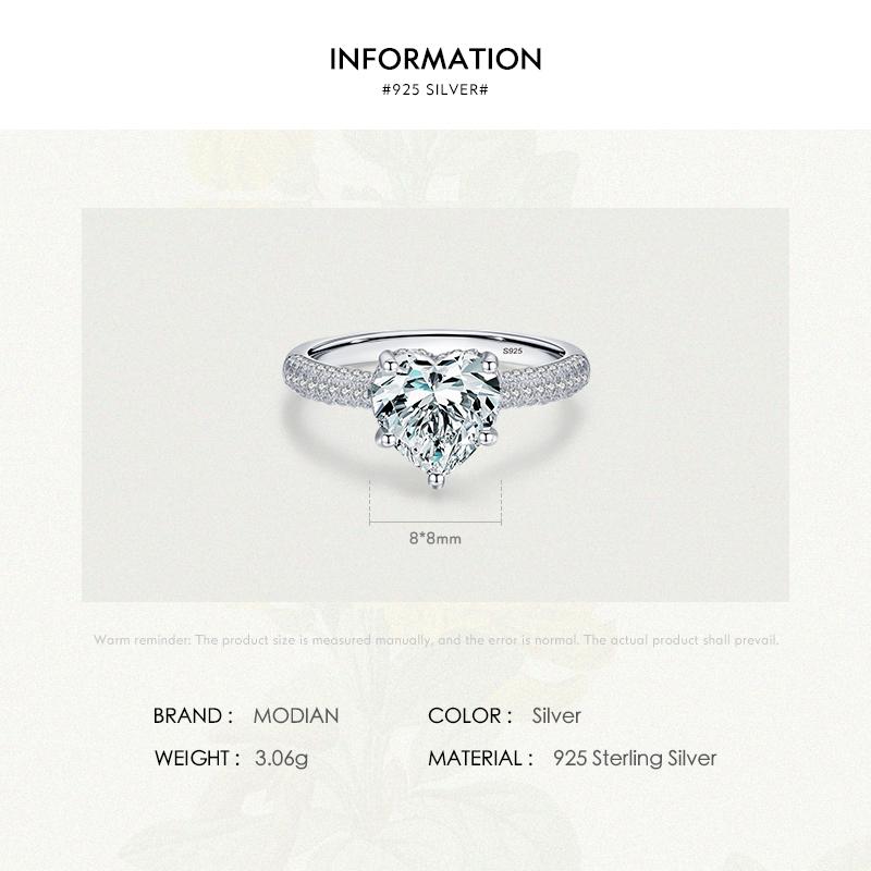 Modian 925 Sterling Silber Exquisite Funkelnde Herzen Cut CZ Romantische Marke Fingerring Für Frauen Aussage Hochzeit Schmuck