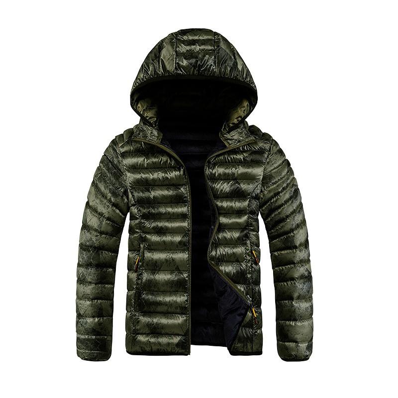 Mens Quilted Hooded Puffer Jacket Winter Warm Casual Slim Fit Coat