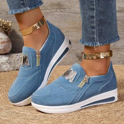 Fashion Women Autumn Sneakers Casual Zipper Platform Women Vulcanized Shoes Anti-slip Comfortable Sneakers Women Zapatillas De Mujer