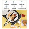 1 Pc Black Silicone Food Tongs, Stainless Steel Food Tongs Outdoor BBQ Clamps for Camping Kitchen Tongs for Baking Steak