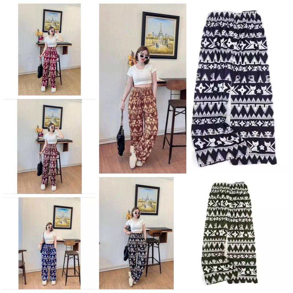 Cat Pants Adjustable Elastic High Waistband Strap Sexy Unisex Man Women Print Thailand Casual Streetwear Beach Bohemian Retro Vintage