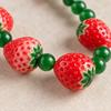 Resin Fruit Charms Fruit Beaded Necklace 3D Beaded Design Glass Beaded Necklace  for Girls