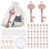 Vintage Party Favors with Rose Gold Finish Crown Bottle Opener Hang Tag Gauze Bag Ribbon for Wedding Birthday